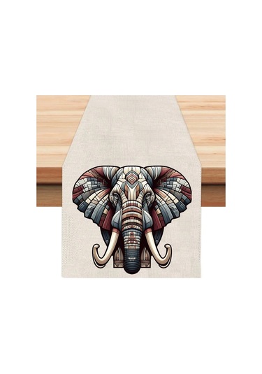 Fil Bereket Runner, Runer, Masa Örtüsü, Sofranıza Zarafet Katın Runner, Masa Örtüsü Krem