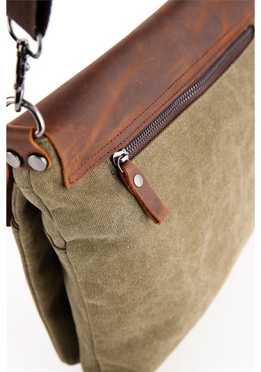 Ççs 31350 Kanvas Postacı Çantası Yeşil