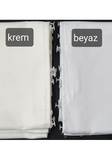 Güneşlik Perde Lüks Saten Krem Beyaz – Modern House