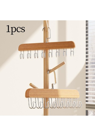 Suntek Dolap Yerden Tasarruf Kaşkorse Elbise Askısı Kaymaz Premium Eşarp Askısı Ahşap Çok Renkli