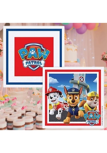 Kağıt Peçete Paw Patrol Refresh Temalı 16 Lı 33x 33 Cm Sadece Peçeteler