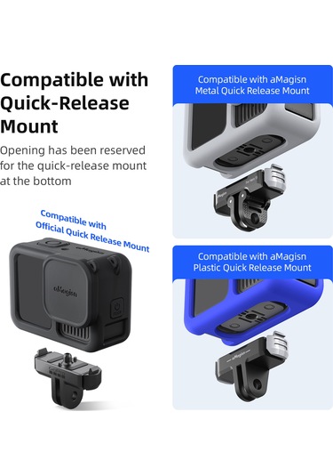 Jeehugo Gopro Hero 13 İçin Silikon Kamera Korumalı Kılıf + Lens Kapağı, Askı İp İle, Tüm Fonksiyonları Erişilebilir, Pil Özel Açılışı, Mavi