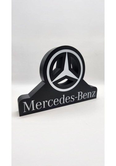 Mercedes Logolu Dekoratif Aydınlatma Led Gece Lambası Çok Renkli