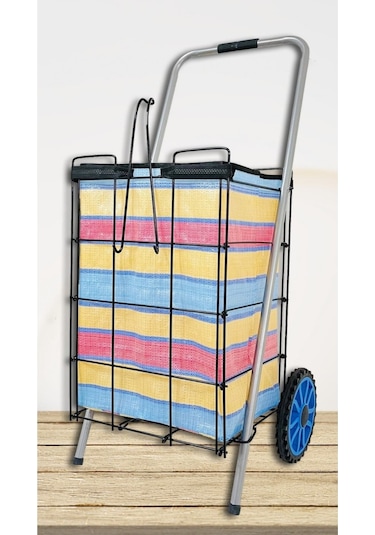 Safir Serisi - Kalın Telli Pazar Arabası - Katlanabilir, Tekerlekli, Alışveriş, Market Arabası