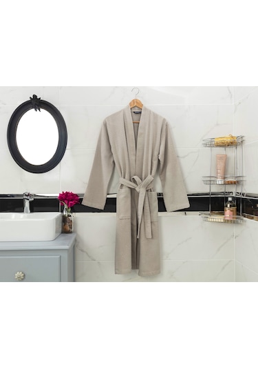 Madame Coco Nicola Kimono Erkek Bornoz - Taş 8682116248402 Taş