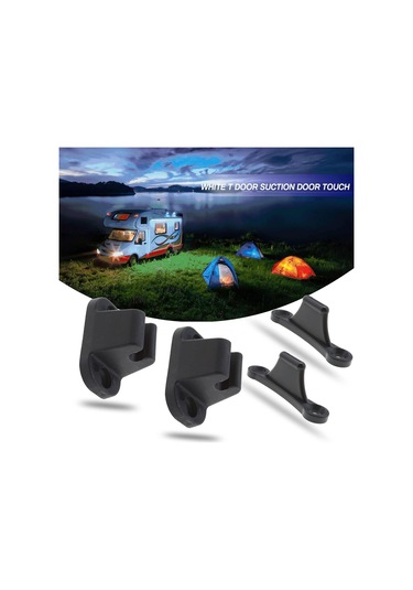 2x T Şeklinde Kapı Durdurucu Tutucu Kiti Durdurucu Tutucu Karavan Karavan İçin Uyumlu Siyah Plastik Tutucu