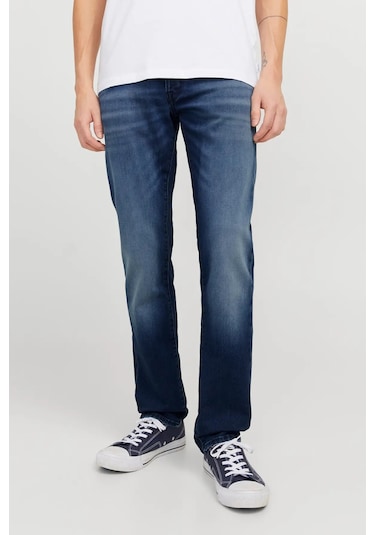 Jack & Jones Erkek Jjımıke 5 Cepli Jean Pantolon 12269601 Mavi Mavi
