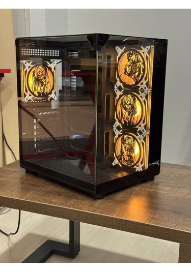 Turbox Teras Anime Karakterli Rgb Fanlı Akvaryum Kasa Siyah