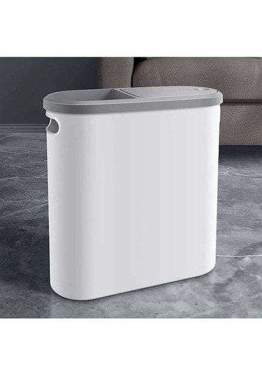 Fastbuy 10l Banyo Çöp Kovası, Modern Beyaz Boşluklu Kova, Kullanışlı Ev Tipi Beyaz