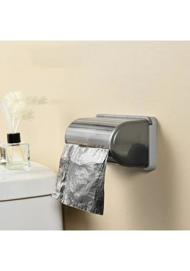 Shineyee Duvar Montajlı Siyah Gri Çöp Poşeti Tutucu - Abs Plastik, Uzunluk 17cm, Ev/ofis İçin Pratik Ve Yer Tasarruflu Depolama Gri