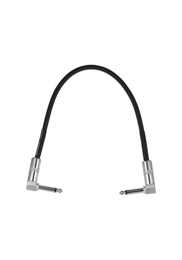 Suofeng 3'lü Set 30cm Uzunlukta 1/4" Sağ Açılı Gitar Efektör Kablosu - Siyah Pvc Kaplama