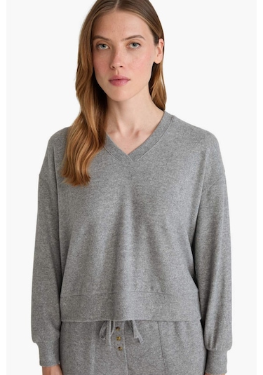 Defacto Pijama Takımı Regular Fit Velur Uzun Kollu Üst Uzun Alt-fall İn Love F3615ax25auar188 Antrasit Defacto Pijama Takımı Regular Fit Velur Uzun Kollu Üst Uzun Alt-fall İn Love F3615ax25auar188 Antrasit