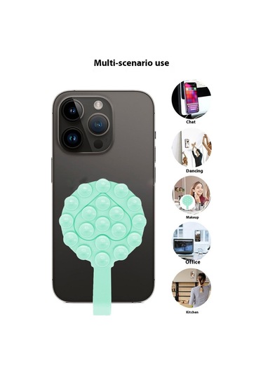 Rk-x18 19 Tane Silikon Vantuz Kalp Şeklinde Çift Taraflı Telefon Tutucu Çıkarılabilir Telefon Montaj Aparatı - Siyah