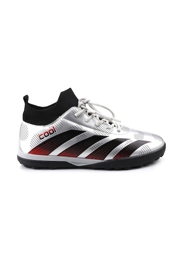 Cool Neymar Erkek Çocuk Çoraplı Halı Saha Spor Ayakkabı Gümüş