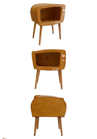 Dekoratif Retro Tv Ahşap Sehpa Köşe Sehpa