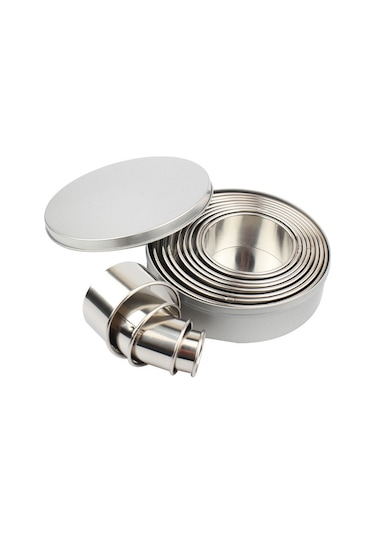 Teltree 304 Çelik 12'li Set: Kek, Kurabiye Ve Mousse Kalıpları - Sağlam, Kolay Temizlenir, Çok Amaçlı Fırın Aletleri Diğer