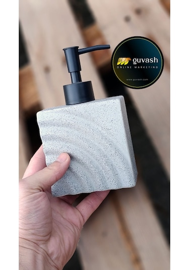 Lüx Modern Taş Görünümlü Sıvı Sabunluk Mükemmel Kalite Gri