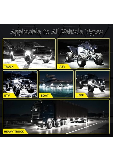 Xuweiwei Dpd-a15-d-4 Ultra Parlak 4 Adet Beyaz Kaya Lambaları Kit 6000lm 12v Suv Kamyon