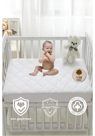 Formeya Pamuk Kapitone Fitted Sıvı Geçirmez Bebek Çocuk Alezi