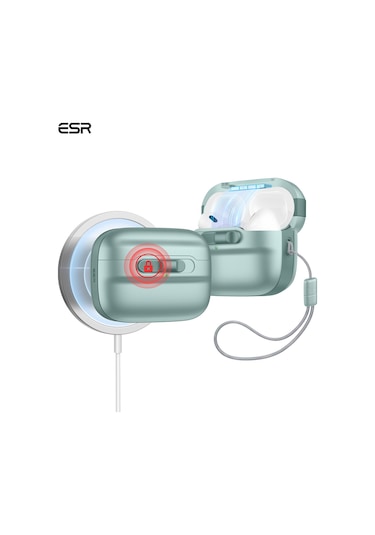 Apple AirPods Uyumlu Pro/pro 2 Halolock Magsafe Pulse Flicklock Kılıf Yeşil Yeşil