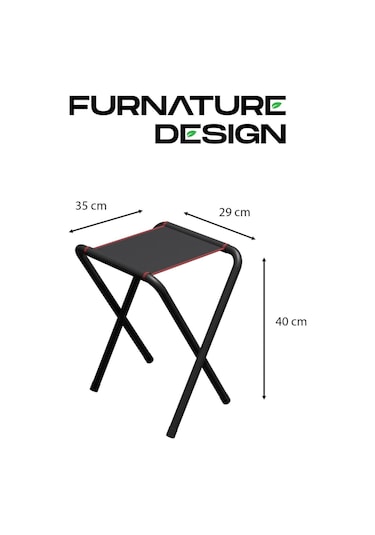 4 Adet Katlanır Kamp Taburesi Ve Katlanır Kamp Masası Seti 45x60 Beyaz