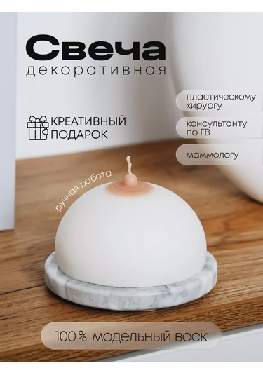 Ivamed Doğal Dekoratif Balmumu Mum Meme Göğüs 220895406 Sütlü