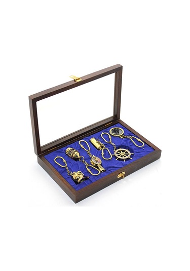 River World Anahtarlık 6'lı Pirinç Ahşap Kutulu