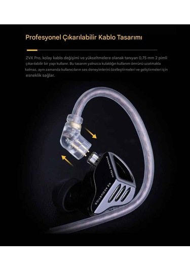 Kz Zvx Pro Saf Akustik Tasarım Tamamen Metal Iem Zvx Pro