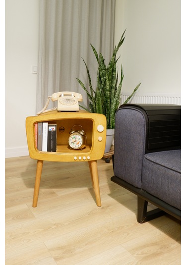 Dekoratif Retro Tv Ahşap Sehpa Köşe Sehpa