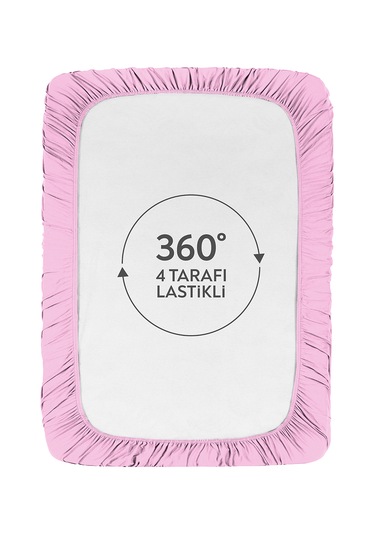 %100 Pamuklu Tek/çift Kişilik Lastikli Çarşaf Fitted Jersey Penye Çarşaf Pembe