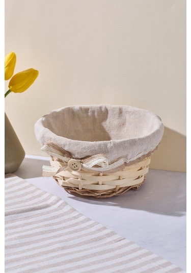 Salice Hasır Ekmek Sepeti 18,5x9 Cm Bej Bej