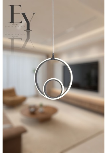 Ey Shop Siyah Damla Göz Model 3 Renk Led Beyaz&sarı&günış Avize Siyah