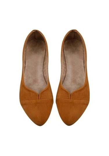 Taba Renk Bayan Süet Babet Ayakkabı Taba