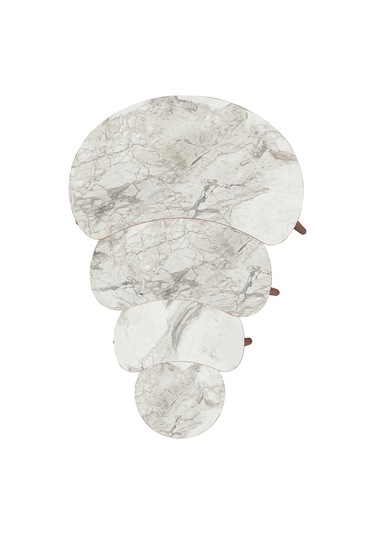 Vovvahome Moon 4lü Mdf Ahşap Zigon Sehpa Ve Orta Sehpa - Beyaz