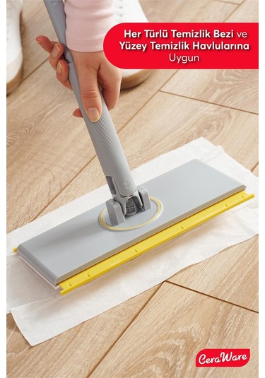 Ceraware Pratica El Değmeden Takıp Çıkarılabilen Mop - Temizlik Bezleri Ve Sleepy Havlulara Uyumlu