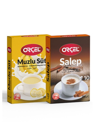 Orçel Salep Muzlu Süt Aromalı İçecek Tozu Oralet Çay 2 x 200 G
