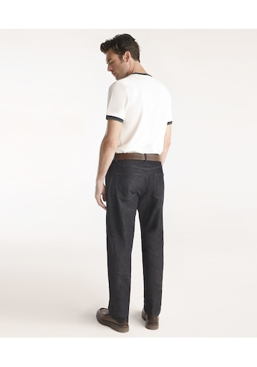 Relaxed Fit Erkek Denim Pantolon Koyu İndigo