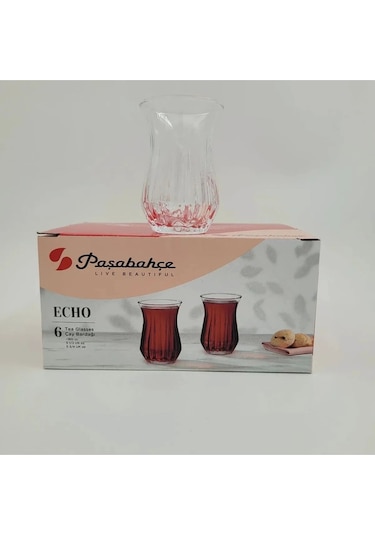 Paşabahçe 420181 Echo Kesme Çay Bardak 6'lı Beyaz