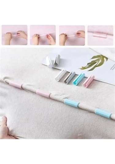 12 Adet Çok Amaçlı Çarşaf Tutucu, Sabitleyici, Kaydırmaz Nevresim Örtü Düzenleyici Klipsler Renkli