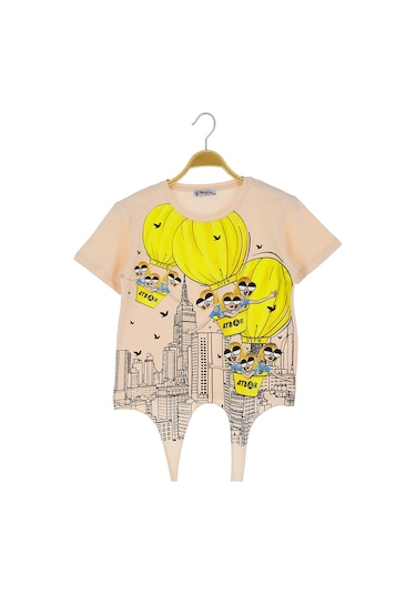 Crassi Kız Çocuk T-shirt Balonlu Pudra