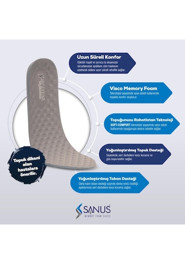 Sanus M900 Visco Memory Foam Anatomik Unisex Tabanlık