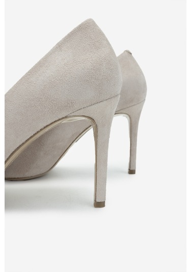 Valmenti Kadın Hakiki Deri Bej Süet Topuklu Ayakkabı 1074 2031 Bn Ayk Y25 Bej Suet Bej