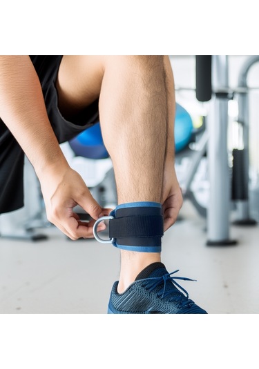 Rebuwo Tekli Cable Ayak Aparatı D-halkalı, Yumuşak Pedli, Ayarlanabilir Kayış Siyah