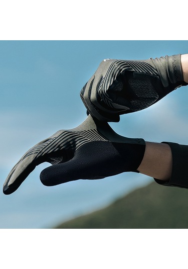 Rockbros S310 Dokunmatik Ekran Tam Parmak Kaymaz Sbr Mtb Bisiklet Eldiveni