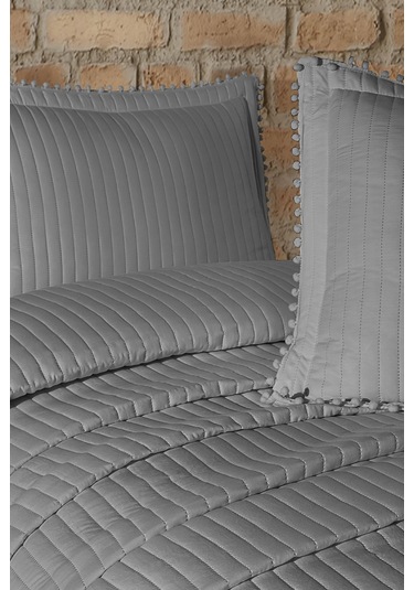 Elart Florita Yatak Örtüsü Seti Tek Kişilik 180x240 Cm Gri Gri