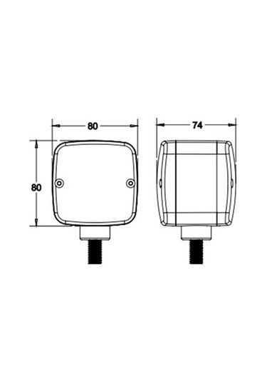 Park-sinyal Lambası Sarı-kırmızı Çift Taraflı 80 80 Mm Komatsu Forklift