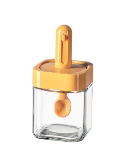 Homyl Baharat Kavanoz Mutfak Malzemeleri Mini Şeffaf Konserve Sarı