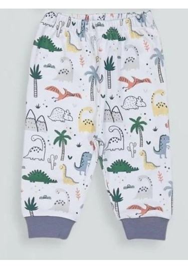 Erkek Bebek Desenli Pamuklu Pijama Takım-15341 Çok Renkli