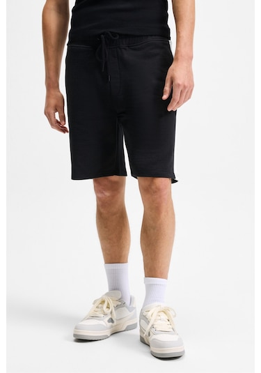 Grimelange KEPA Erkek Beli Lastikli Cepli Relaxed Fit Siyah Şort