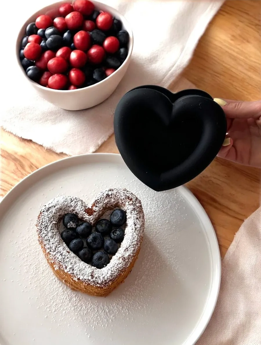 Vesna Krasna Şekillendirici Kalp Bento Kek Pişirme Kalıbı Silikon Pişirme Formu 348266021 Siyah